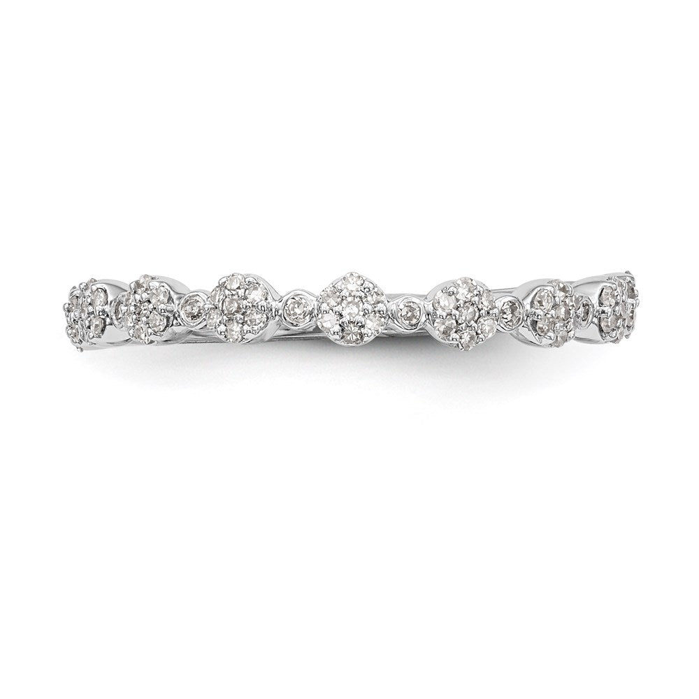 14K White Gold Real Diamond Band