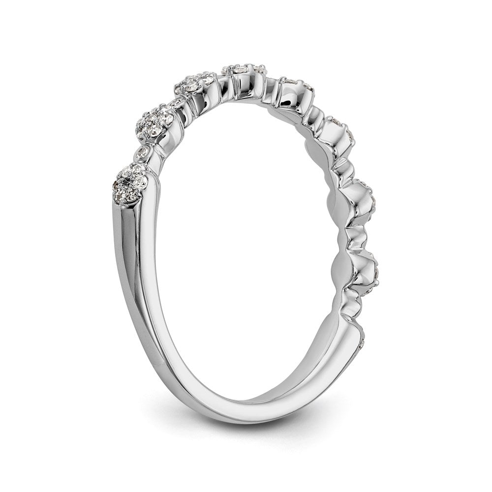 14K White Gold Real Diamond Band