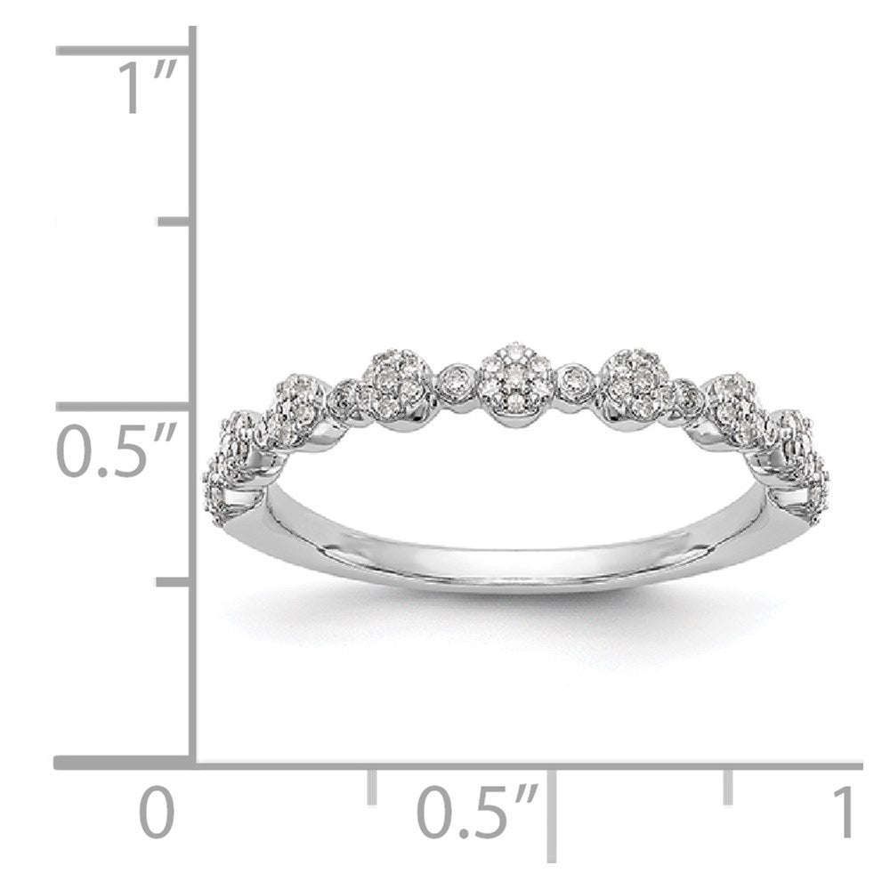 14K White Gold Real Diamond Band