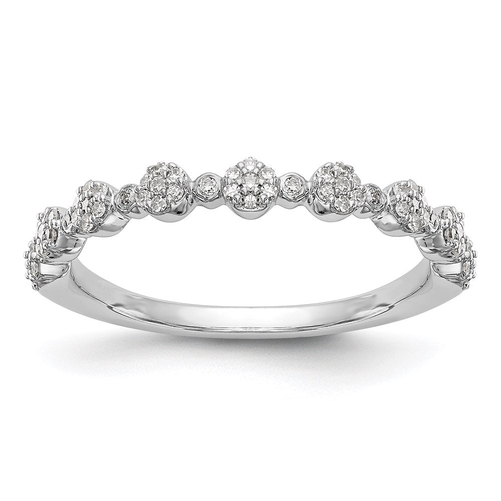 14K White Gold Real Diamond Band