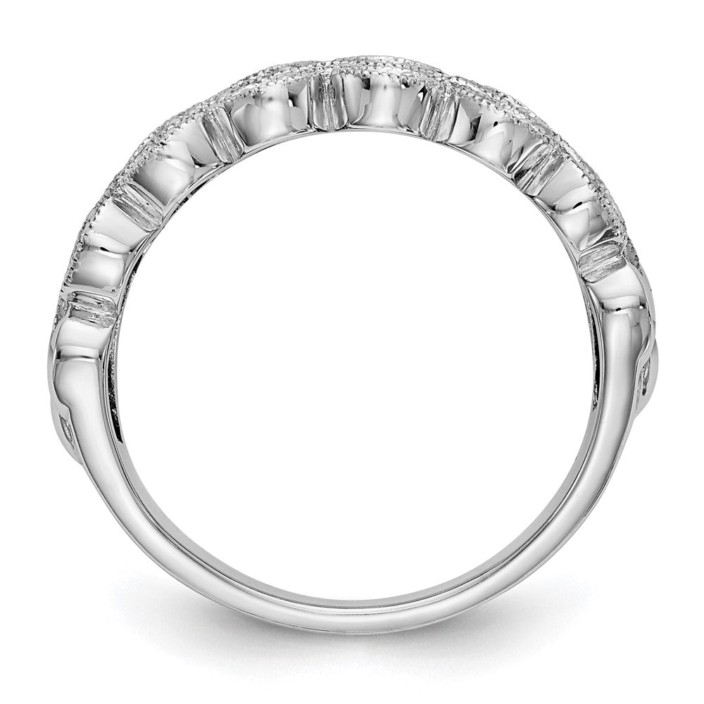 14K White Gold Real Diamond Band