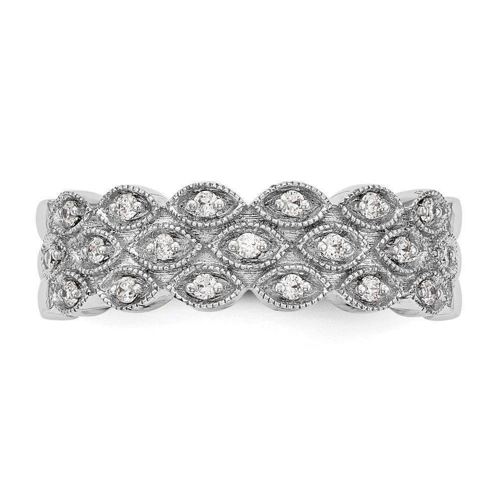 14K White Gold Real Diamond Band