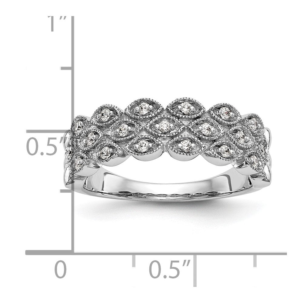 14K White Gold Real Diamond Band