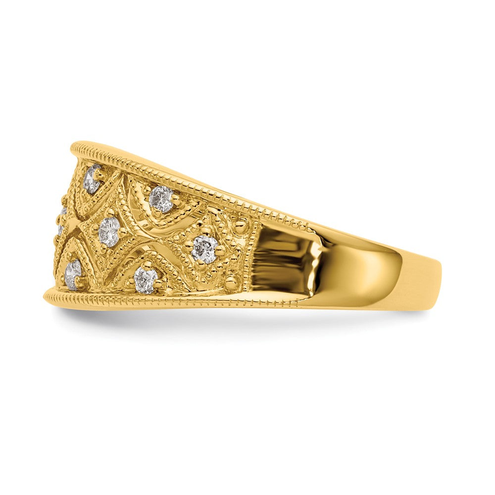 14K Yellow Gold Real Diamond Band