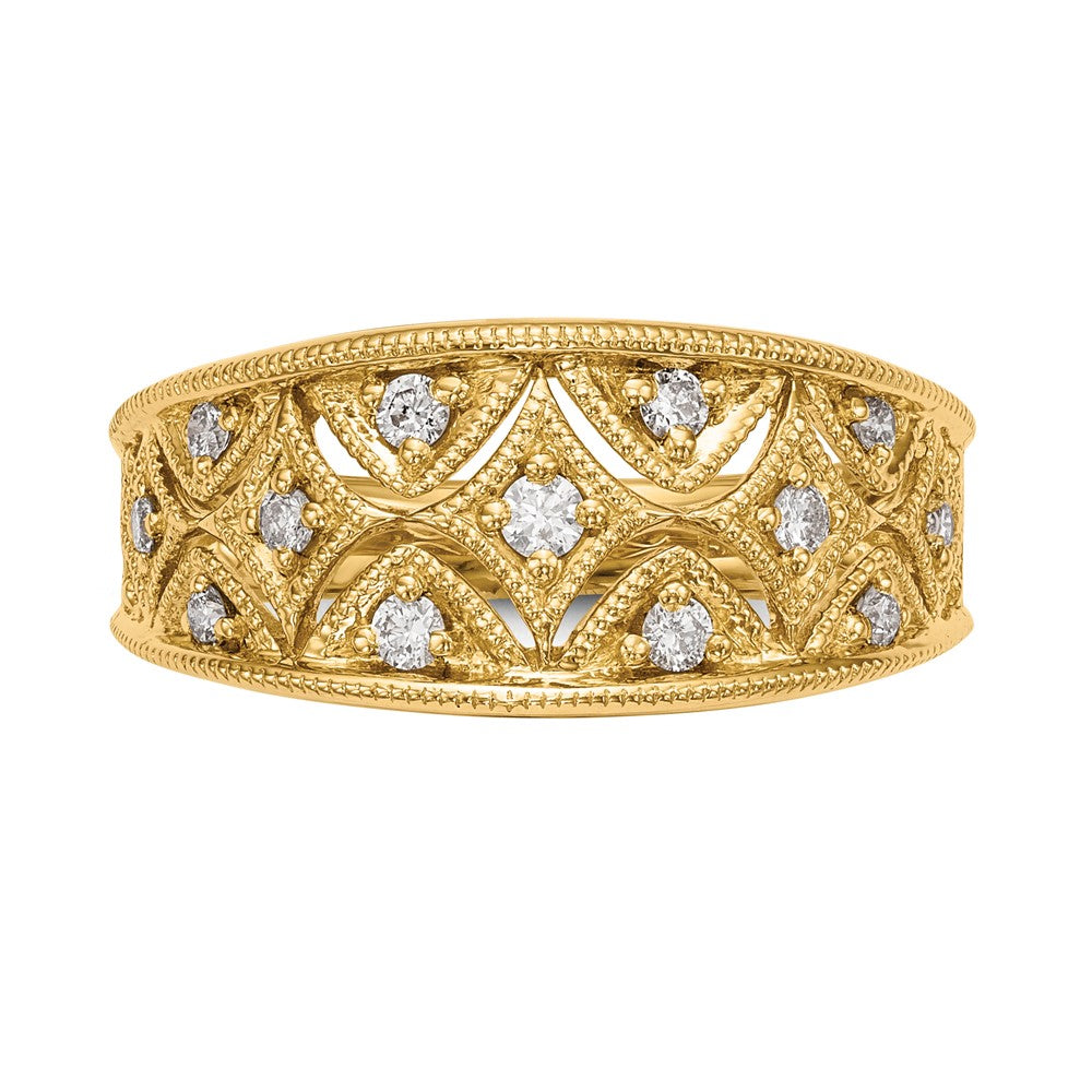 14K Yellow Gold Real Diamond Band