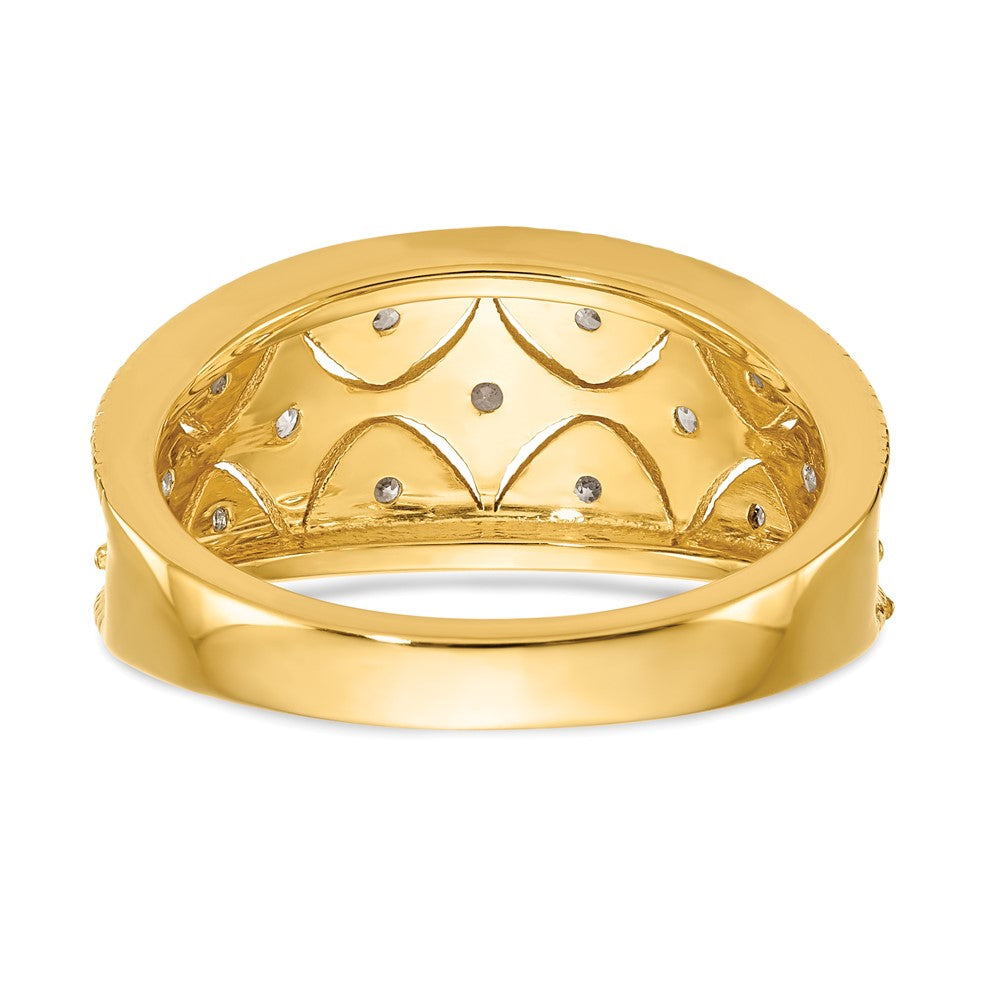 14K Yellow Gold Real Diamond Band