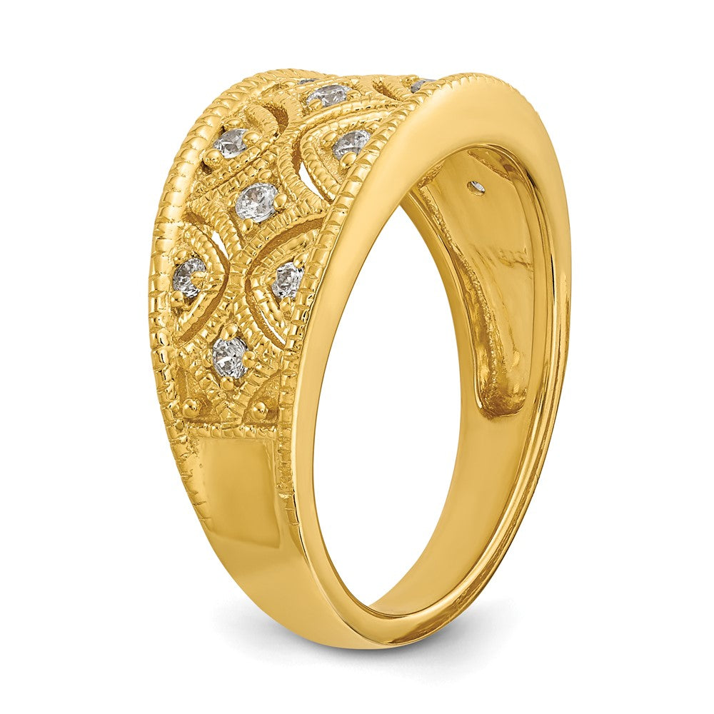 14K Yellow Gold Real Diamond Band