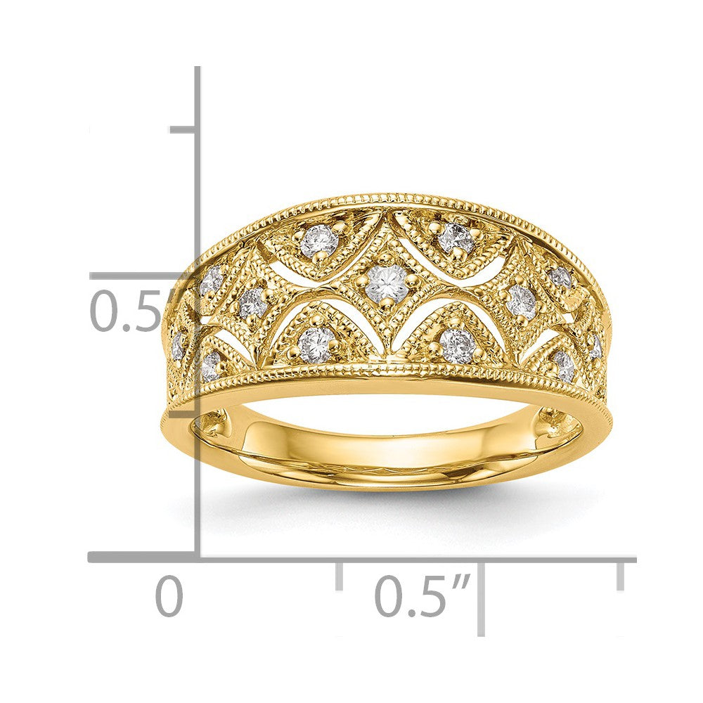 14K Yellow Gold Real Diamond Band