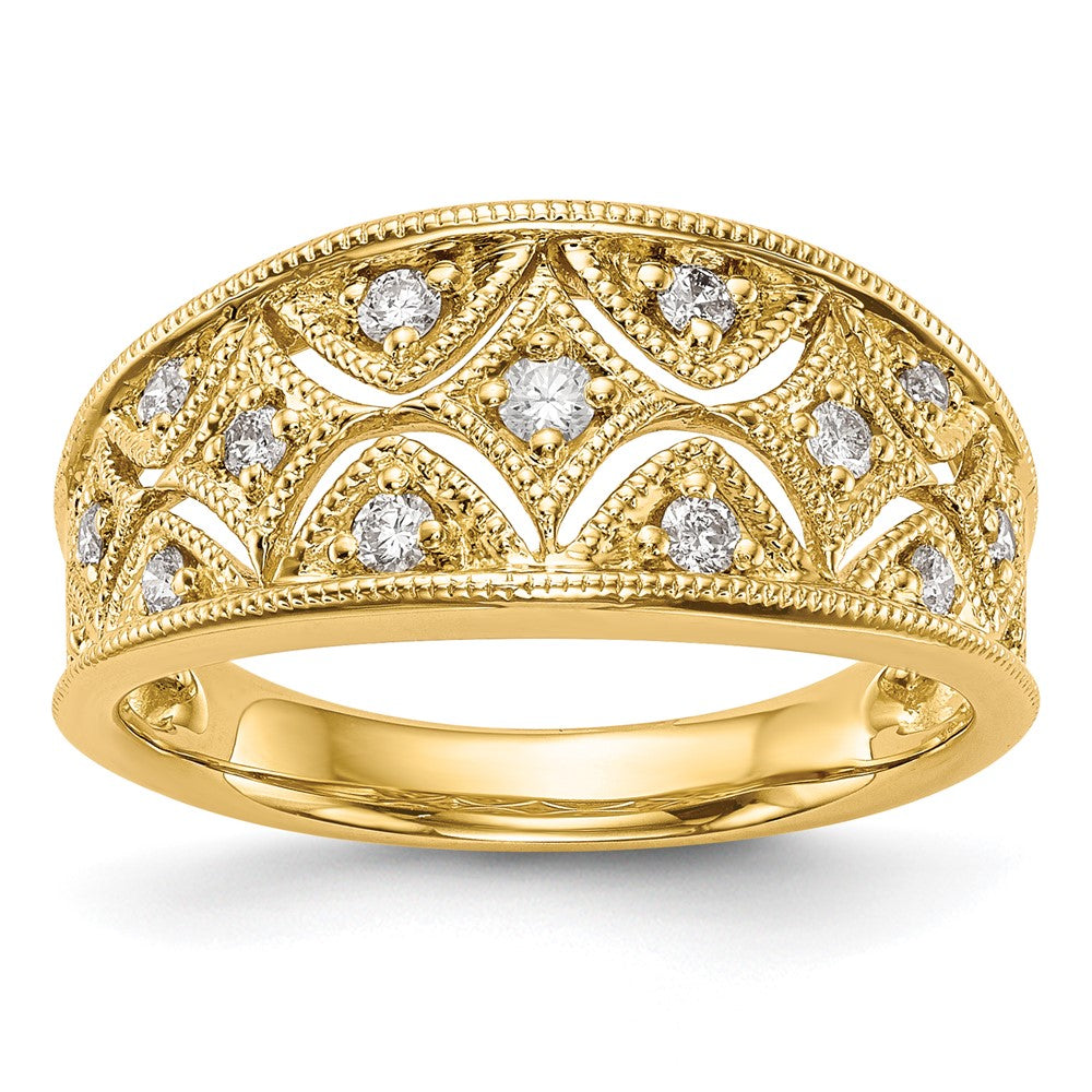 14K Yellow Gold Real Diamond Band