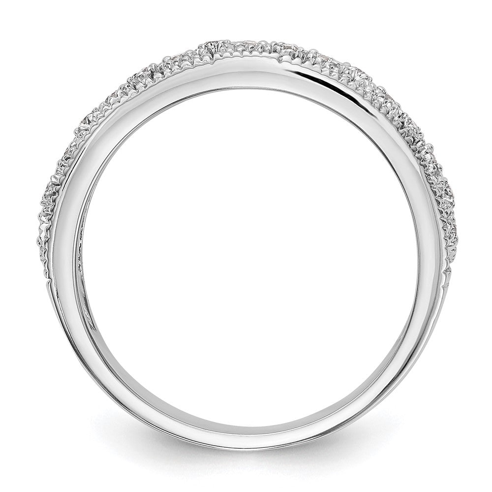 14K White Gold Real Diamond Band