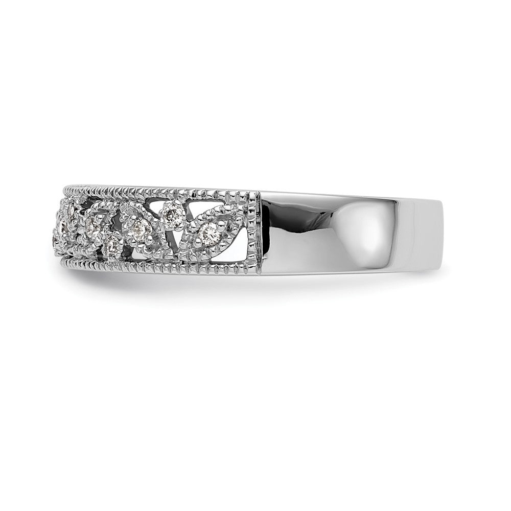 14K White Gold Real Diamond Band