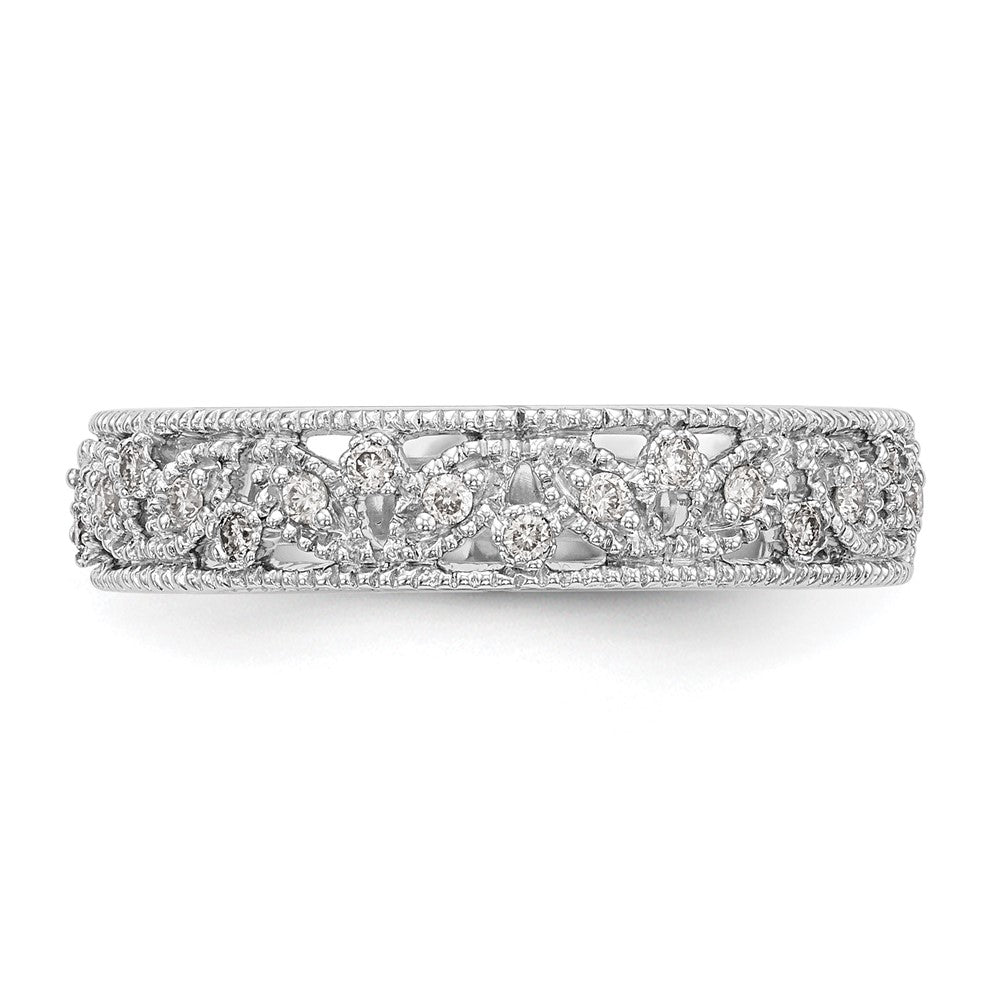 14K White Gold Real Diamond Band