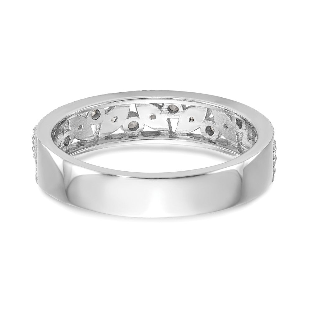 14K White Gold Real Diamond Band