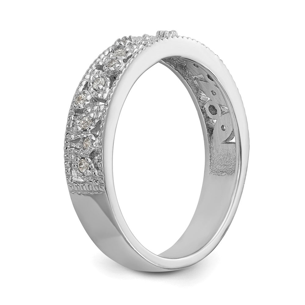 14K White Gold Real Diamond Band