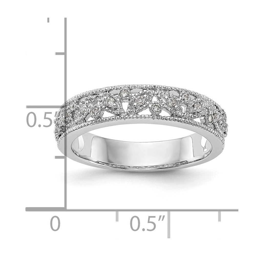 14K White Gold Real Diamond Band