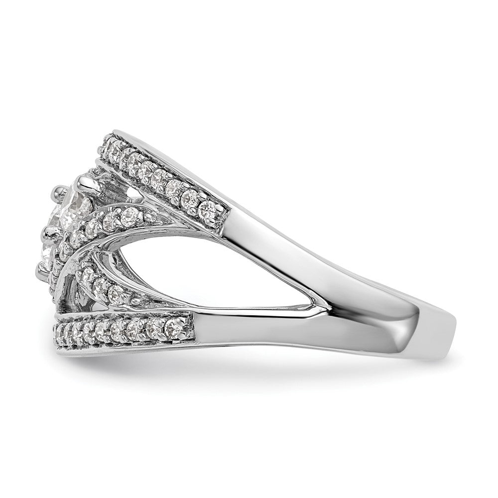 14K White Gold Real Diamond Band