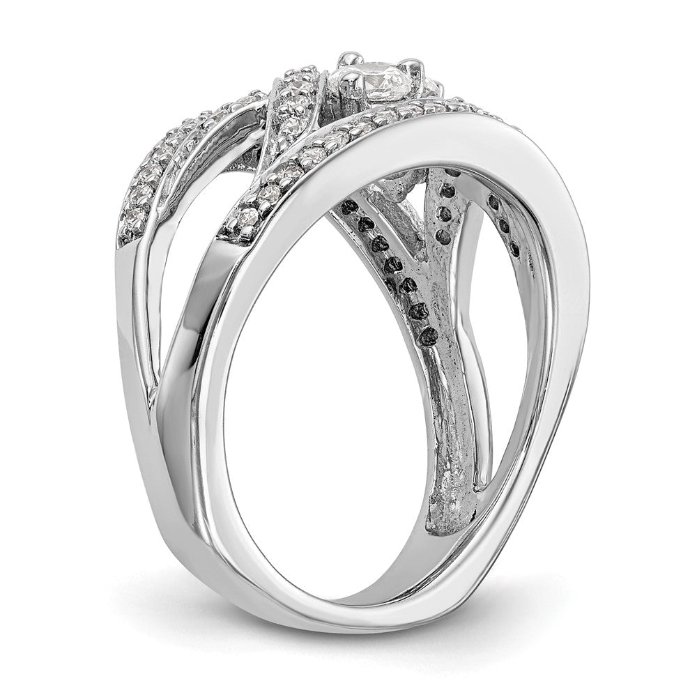 14K White Gold Real Diamond Band