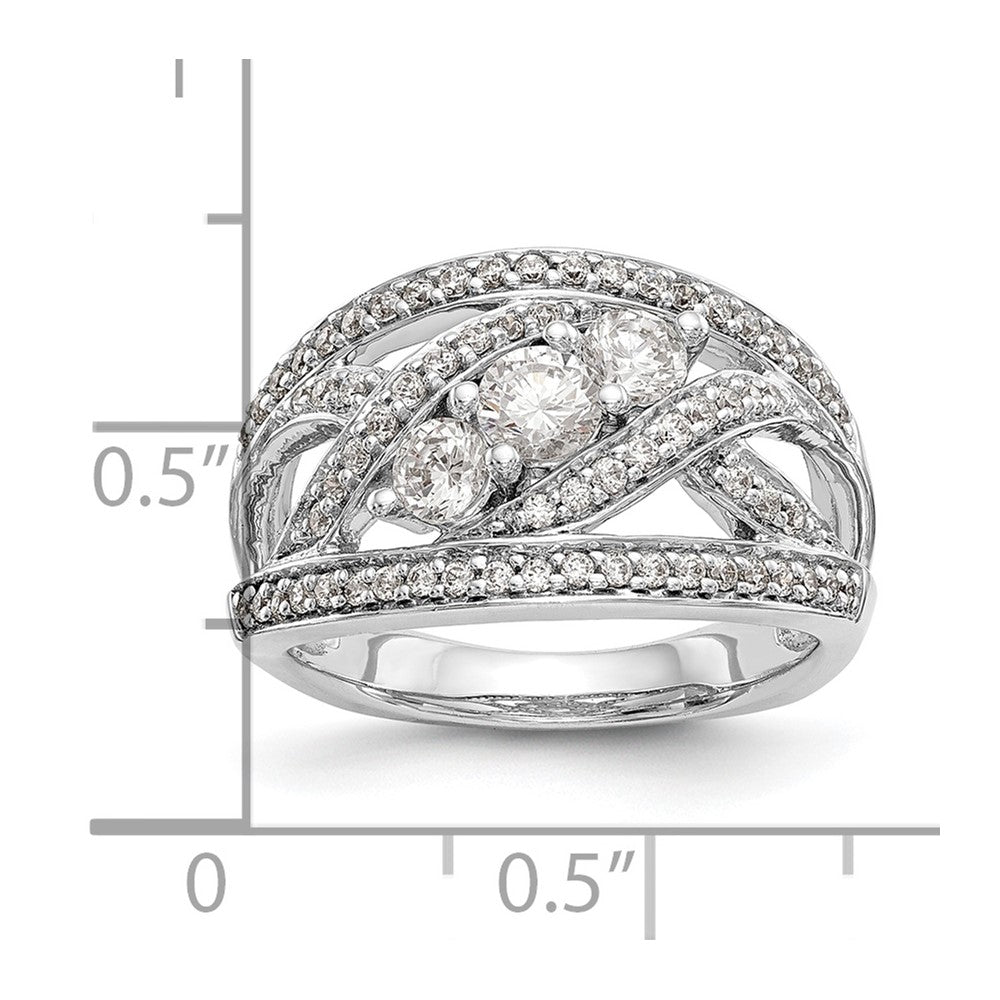 14K White Gold Real Diamond Band