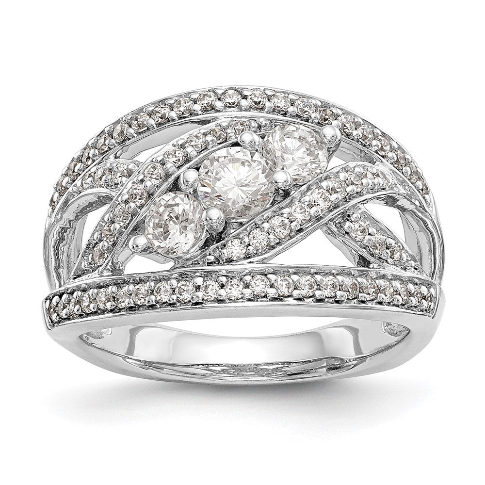 14K White Gold Real Diamond Band