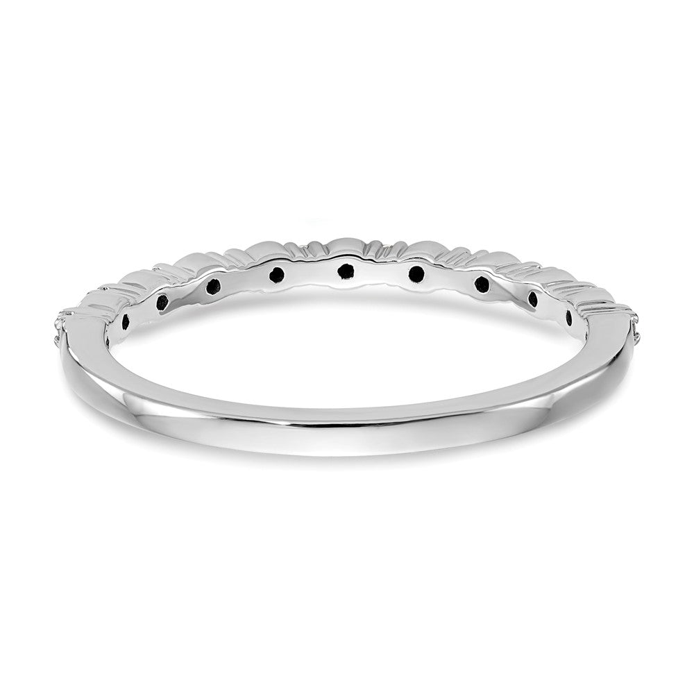 14K White Gold Black & White Real Diamond Band