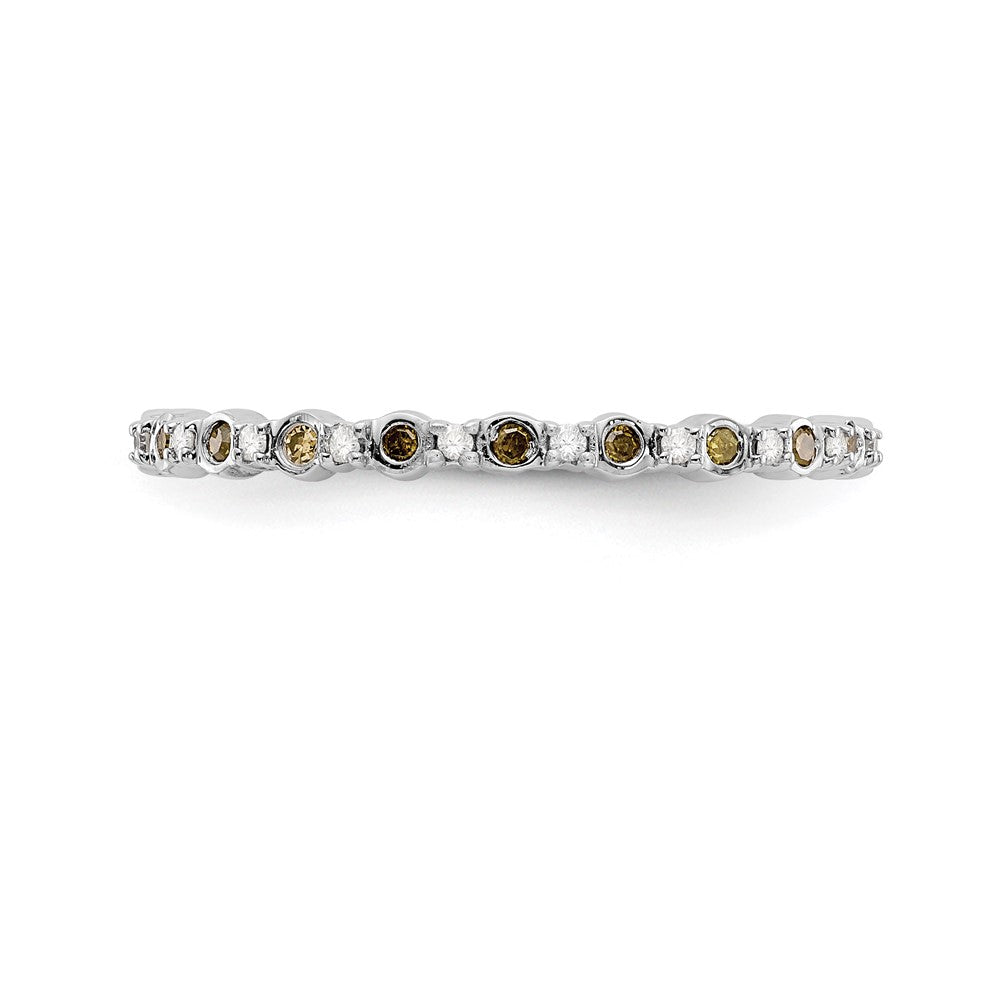 14k White Gold Yellow & White Real Diamond Band