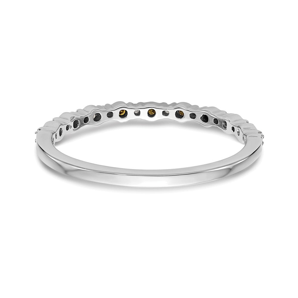 14k White Gold Yellow & White Real Diamond Band