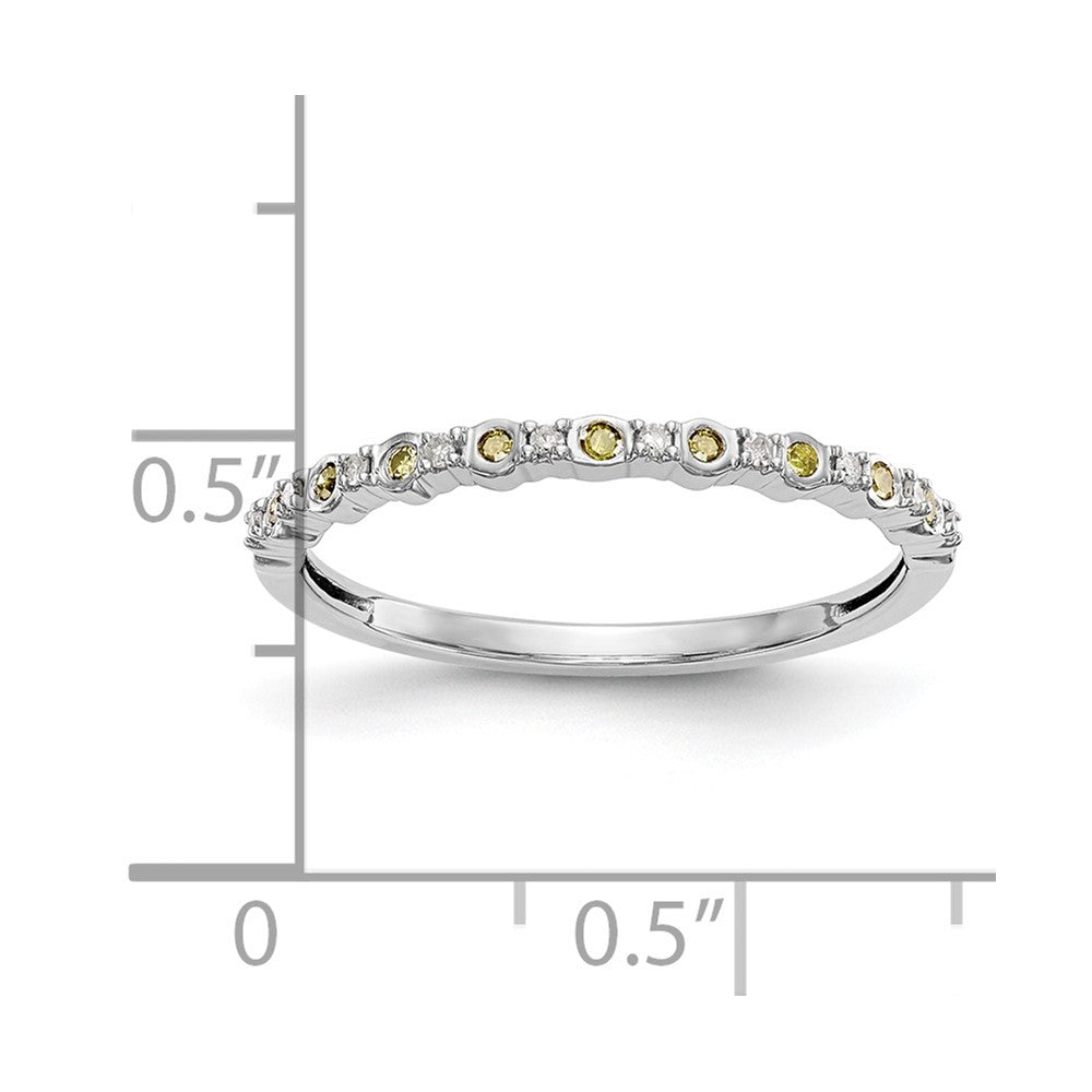 14k White Gold Yellow & White Real Diamond Band