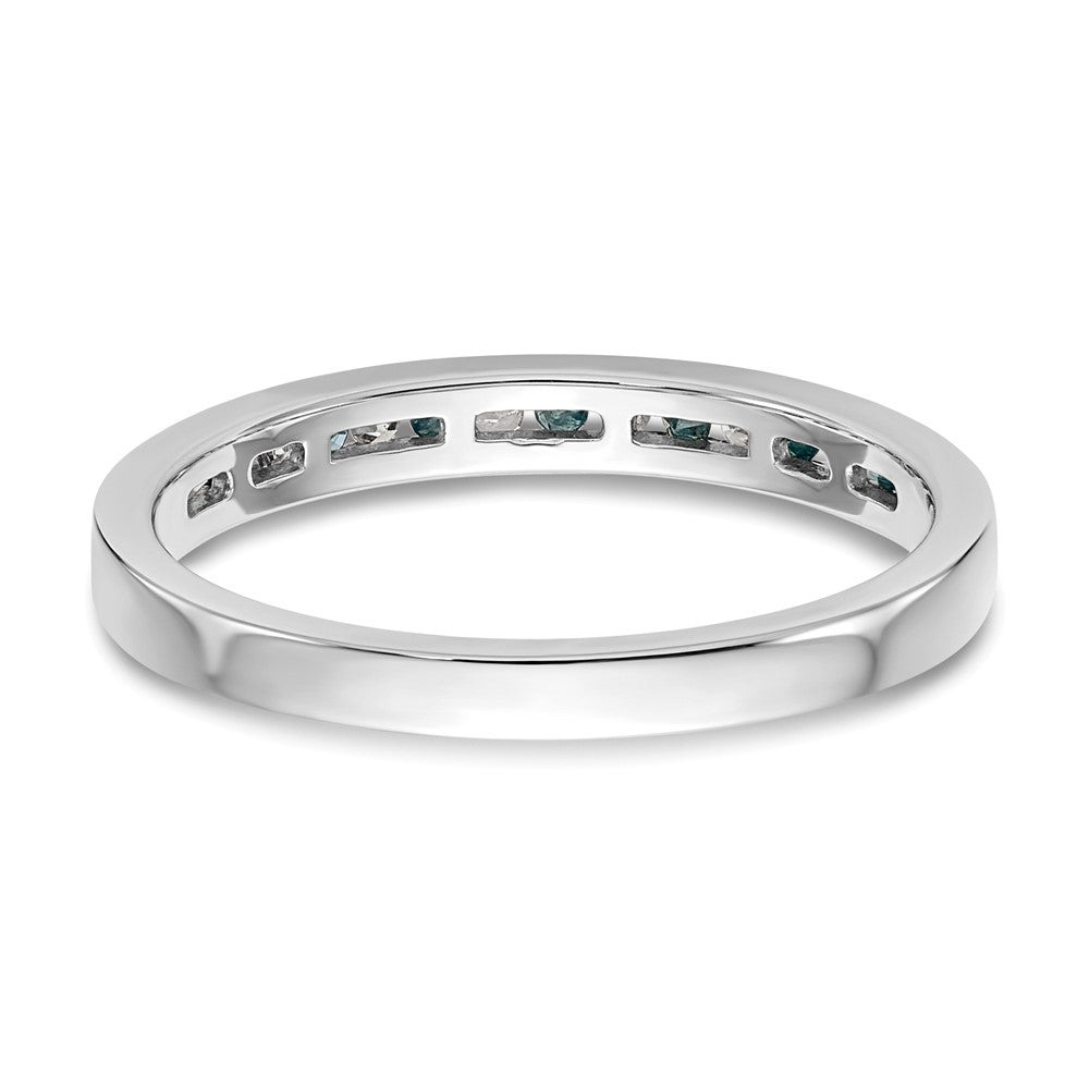 14k White Gold Blue & White Real Diamond Band