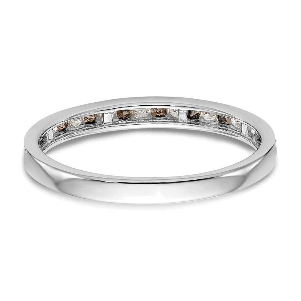 14K White Gold Black & White Real Diamond Band