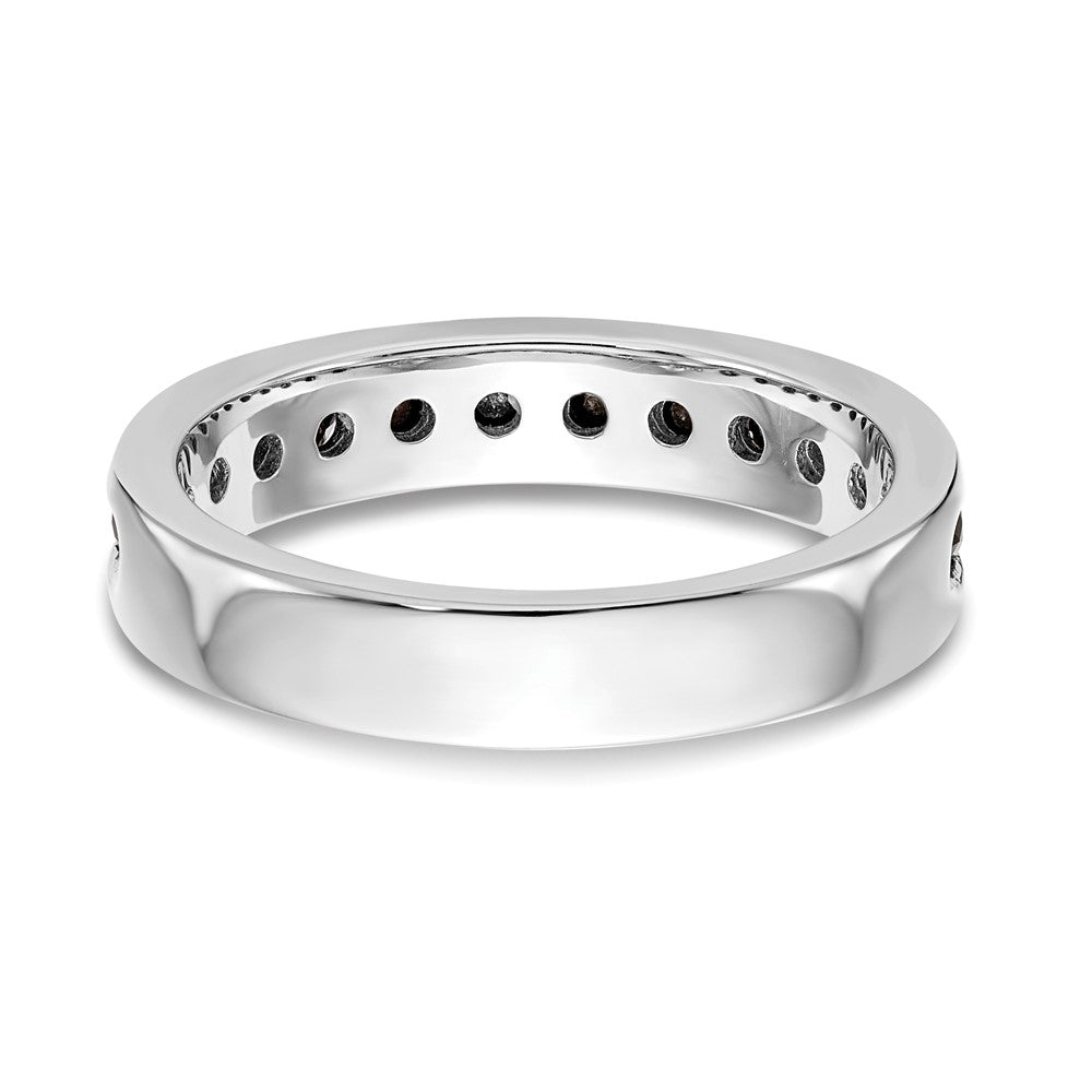 14K White Gold Black Real Diamond Band