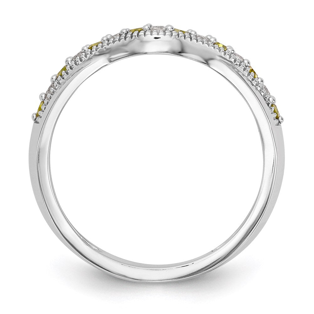 14k White Gold Yellow & White Real Diamond Band