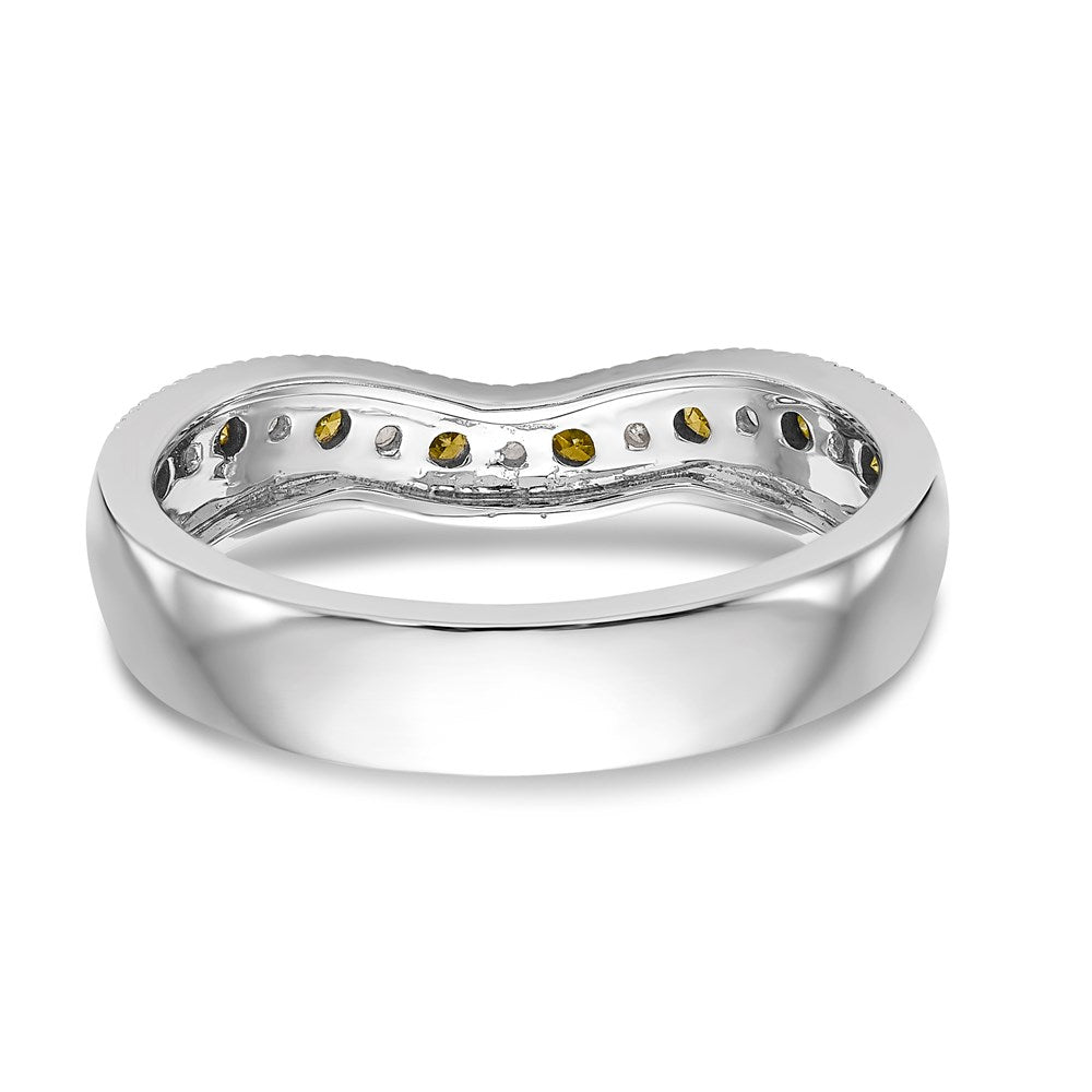 14k White Gold Yellow & White Real Diamond Band