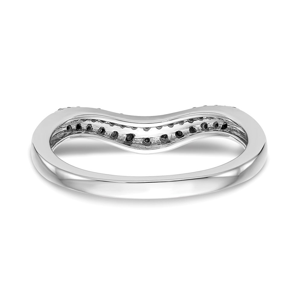 14k White Gold Black & White Real Diamond Band