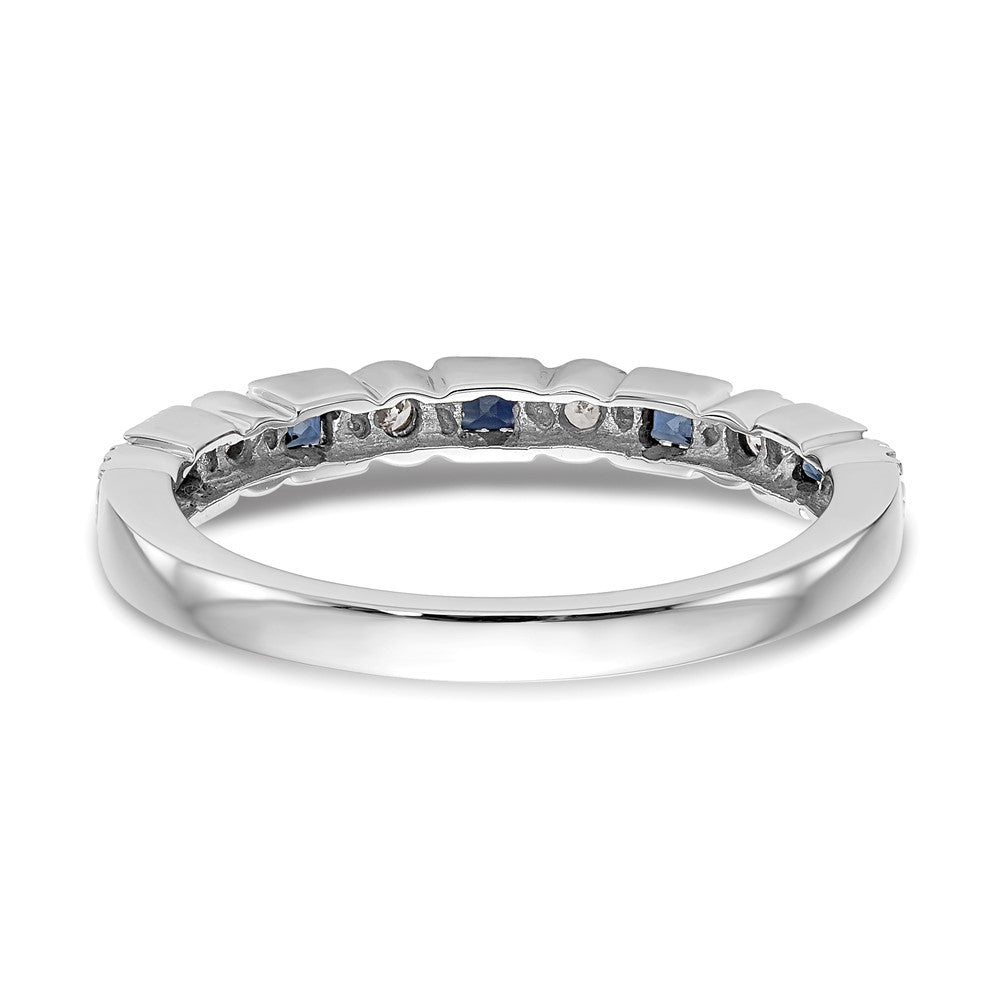 14k White Gold Real Diamond w/Sapphire Band