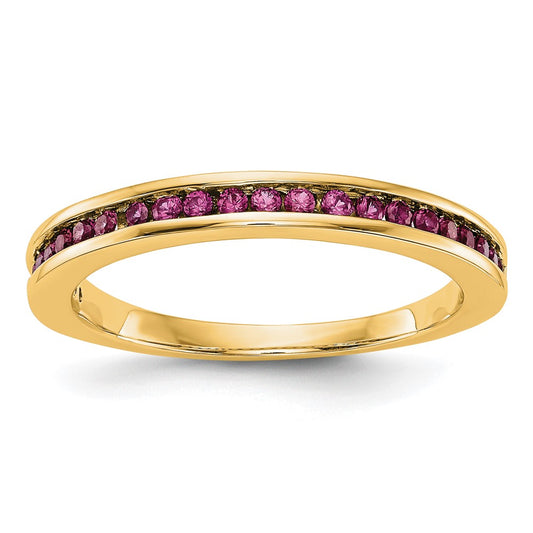 14k Yellow Gold Ruby Band