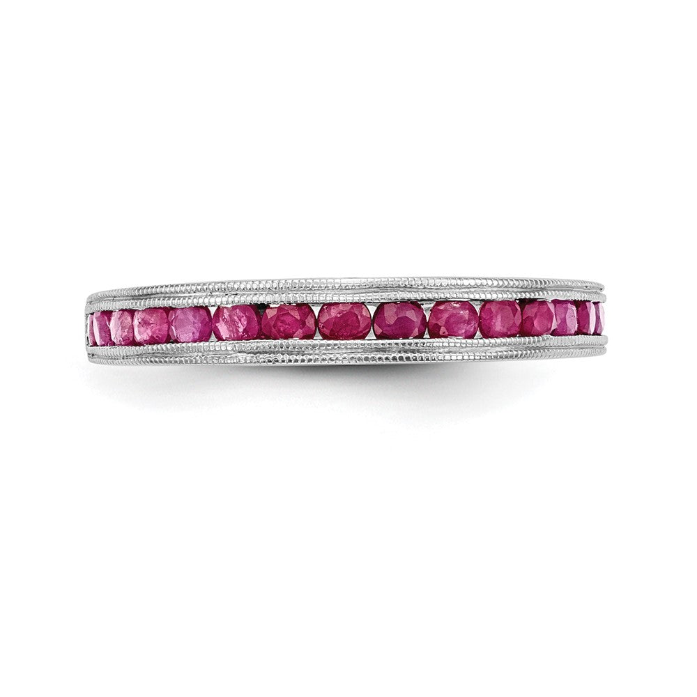 14k White Gold Ruby Complete Channel Band