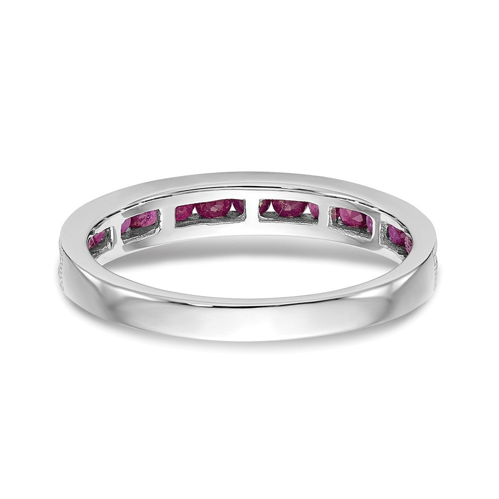 14k White Gold Ruby Complete Channel Band