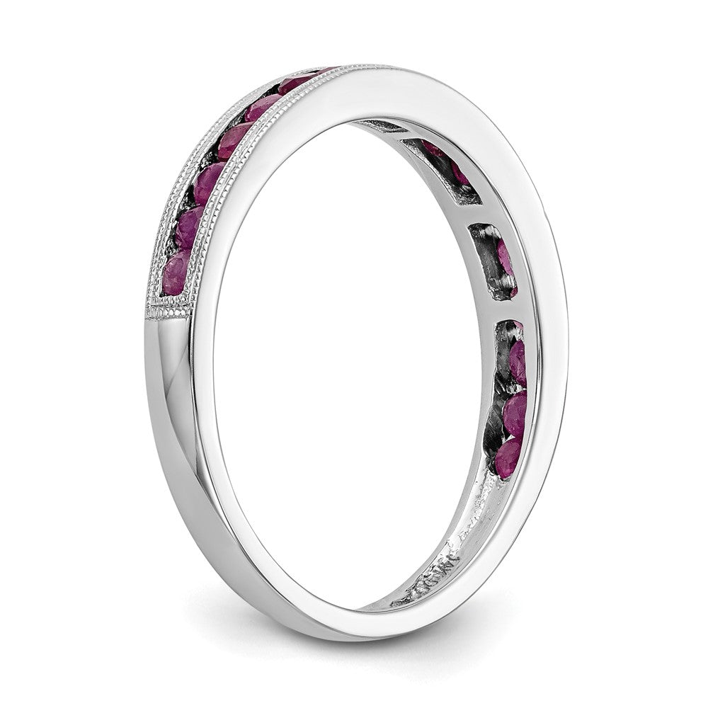 14k White Gold Ruby Complete Channel Band