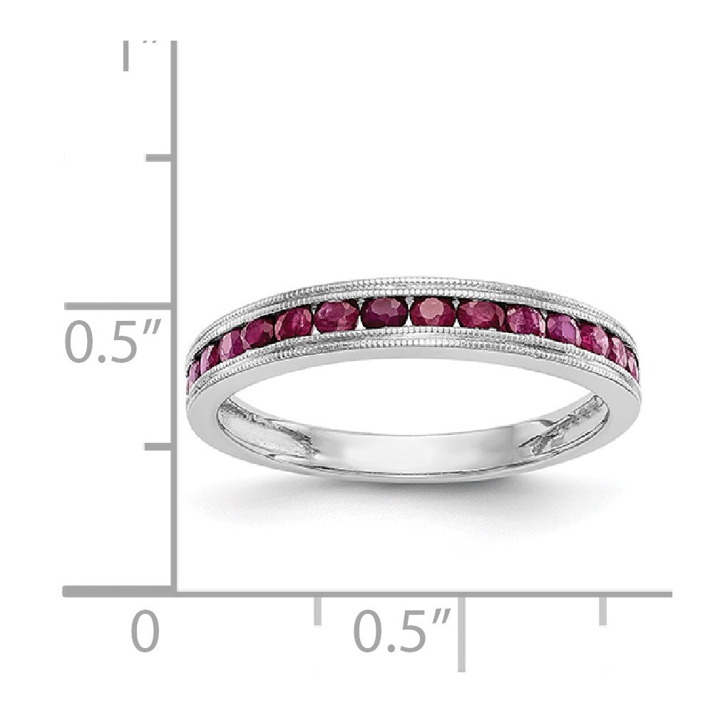 14k White Gold Ruby Complete Channel Band