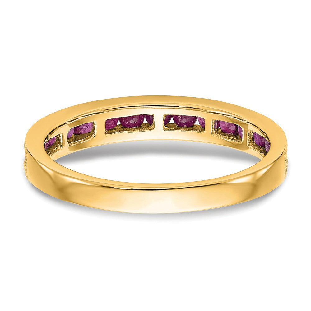 14k Yellow Gold Ruby Band