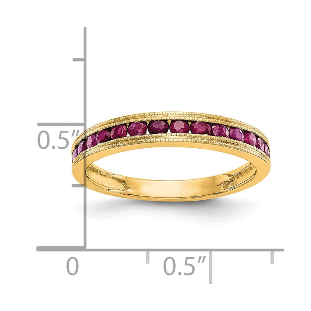 14k Yellow Gold Ruby Band