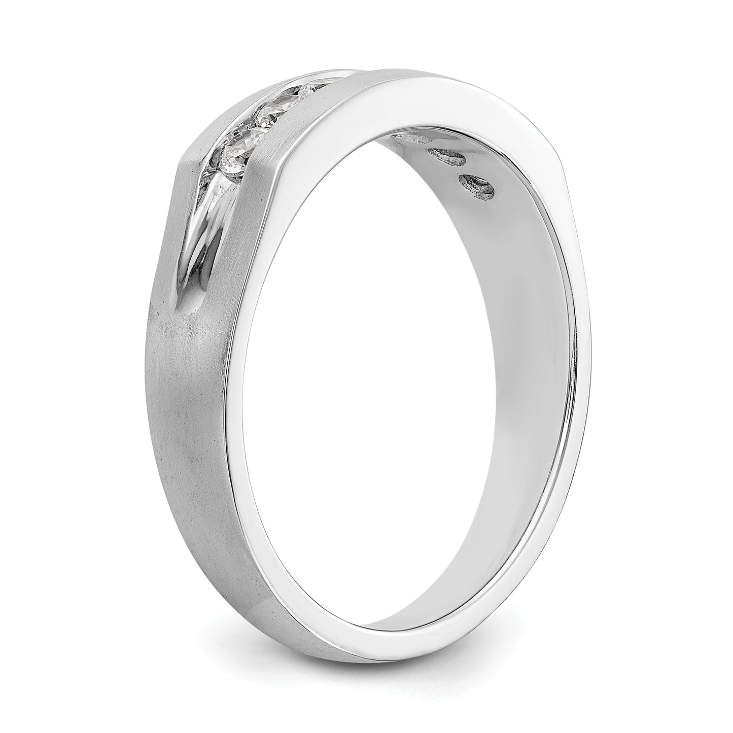 0.49ct. CZ Solid Real 14K White Gold Men's Wedding Band Ring