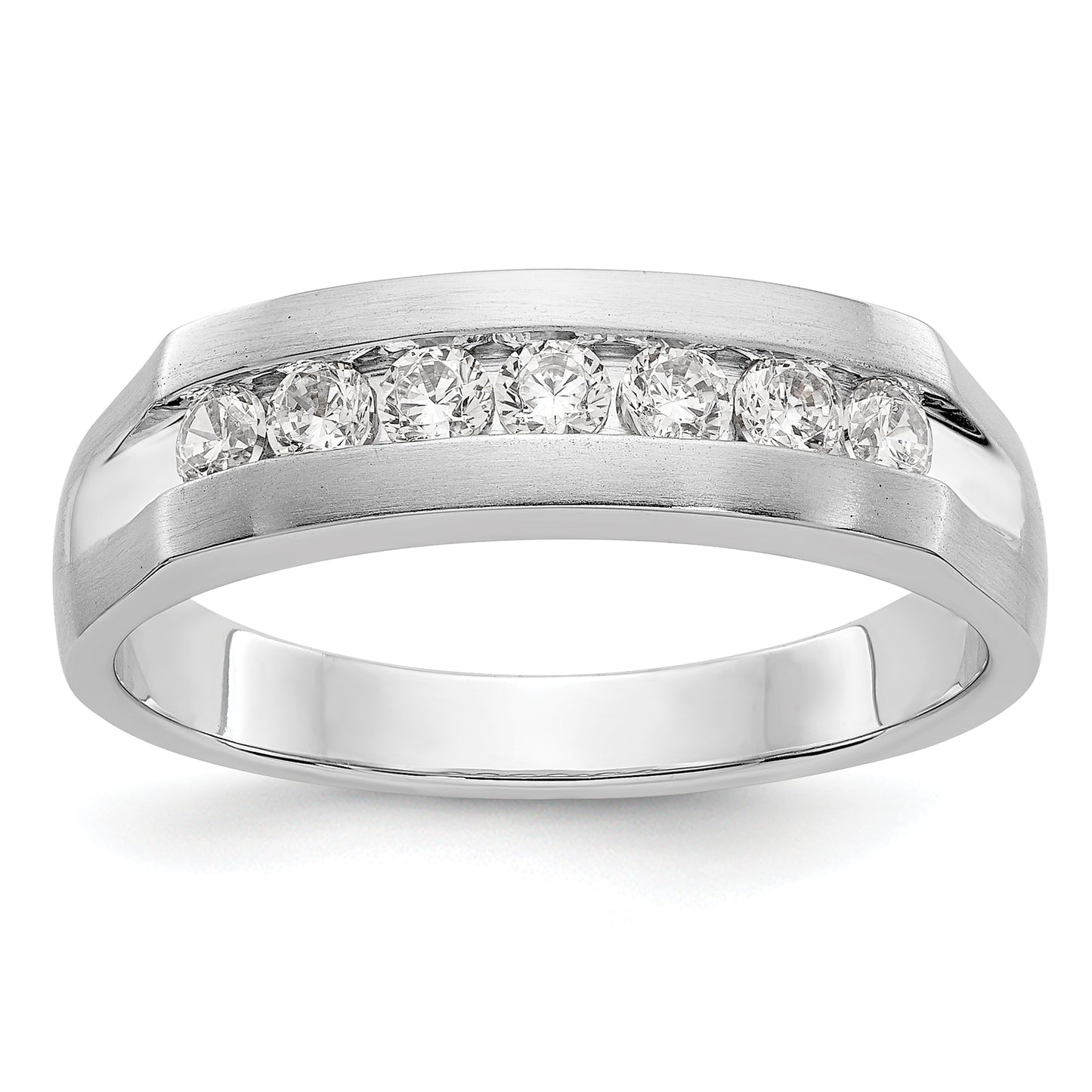 0.49ct. CZ Solid Real 14K White Gold Men's Wedding Band Ring