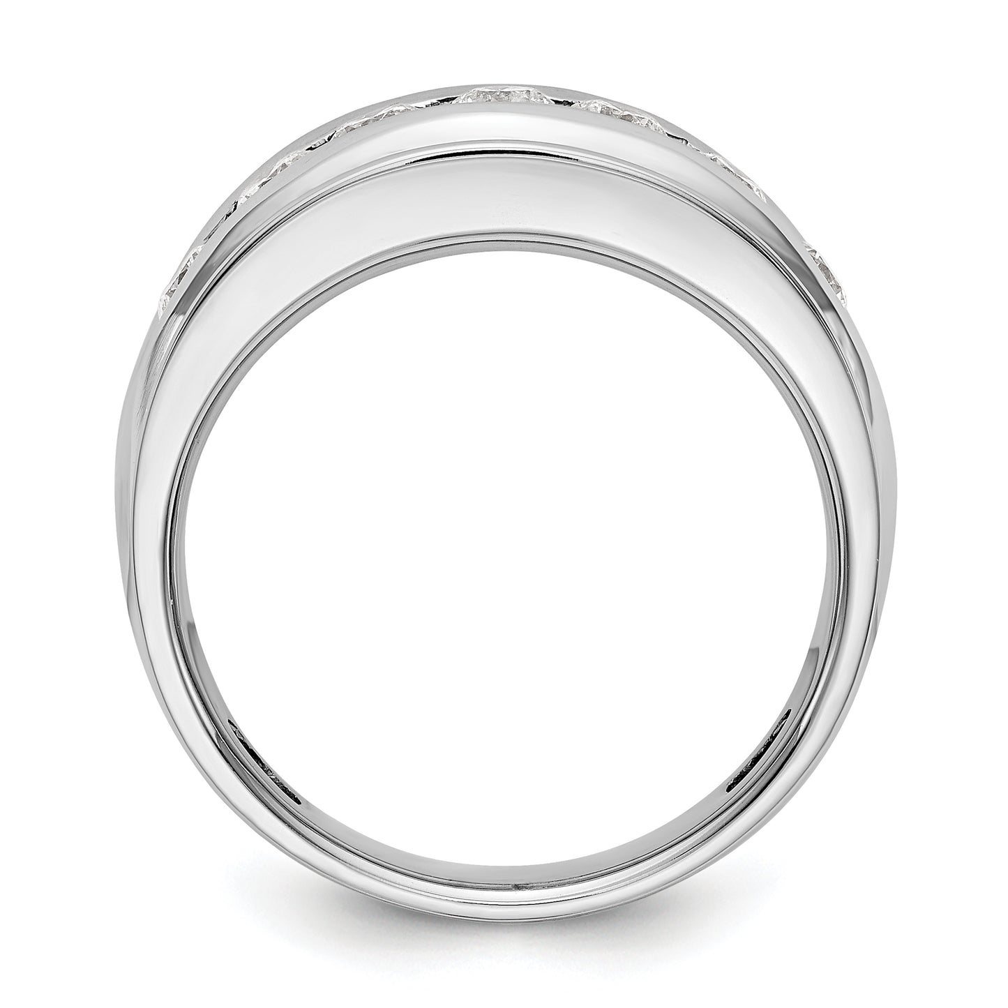 0.98ct. CZ Solid Real 14K White Gold Men's Wedding Band Ring