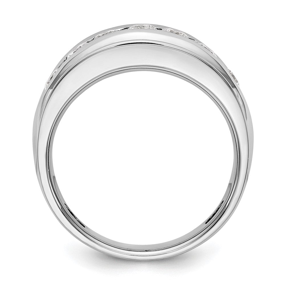 14K White Gold Real Diamond Men's Band