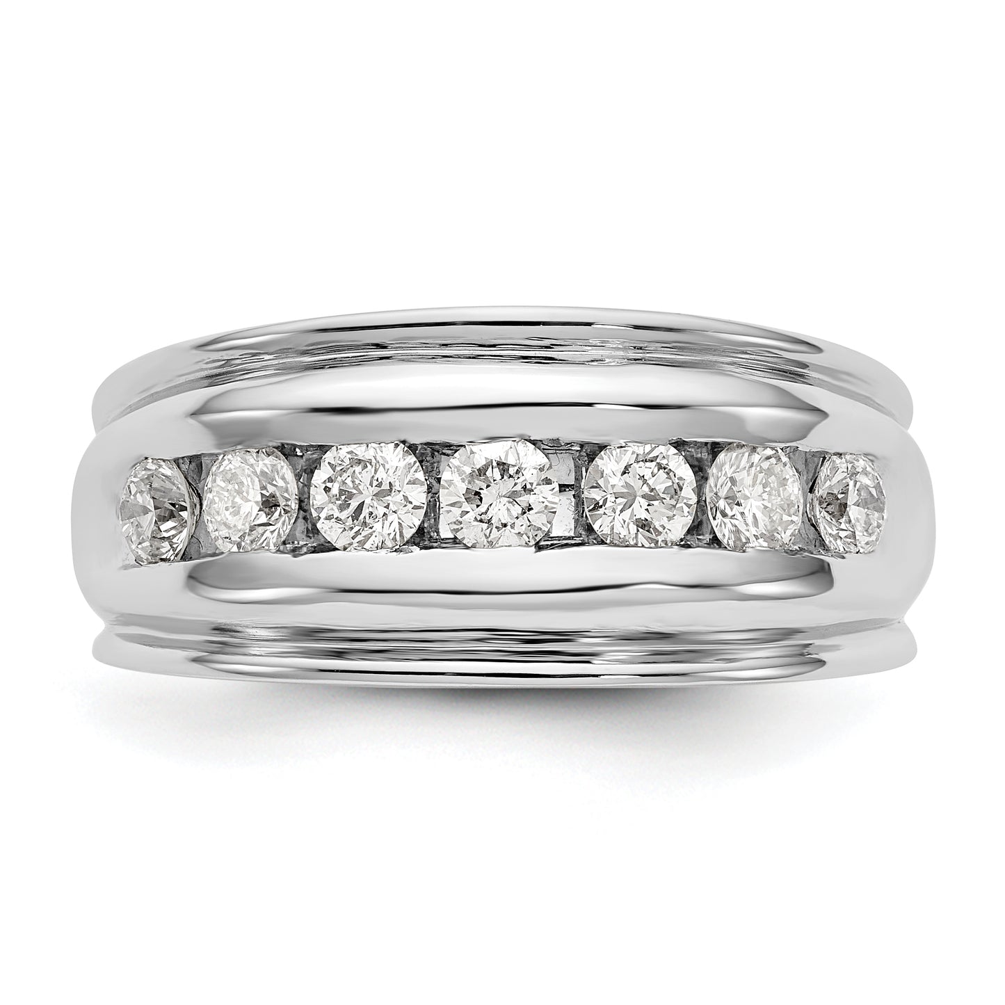 0.98ct. CZ Solid Real 14K White Gold Men's Wedding Band Ring