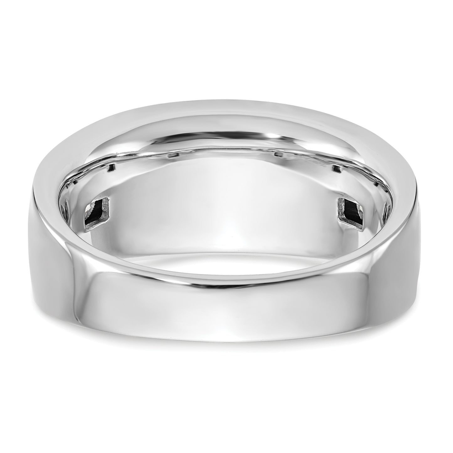 0.98ct. CZ Solid Real 14K White Gold Men's Wedding Band Ring