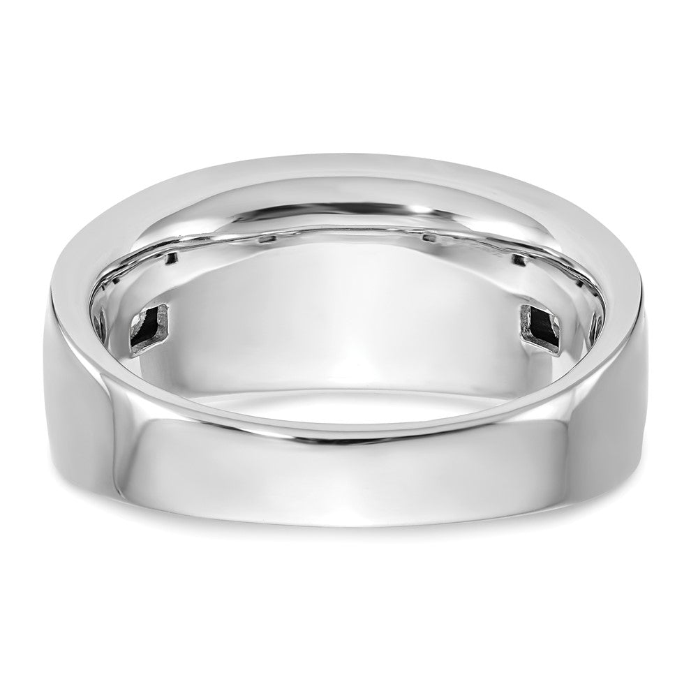 14K White Gold Real Diamond Men's Band