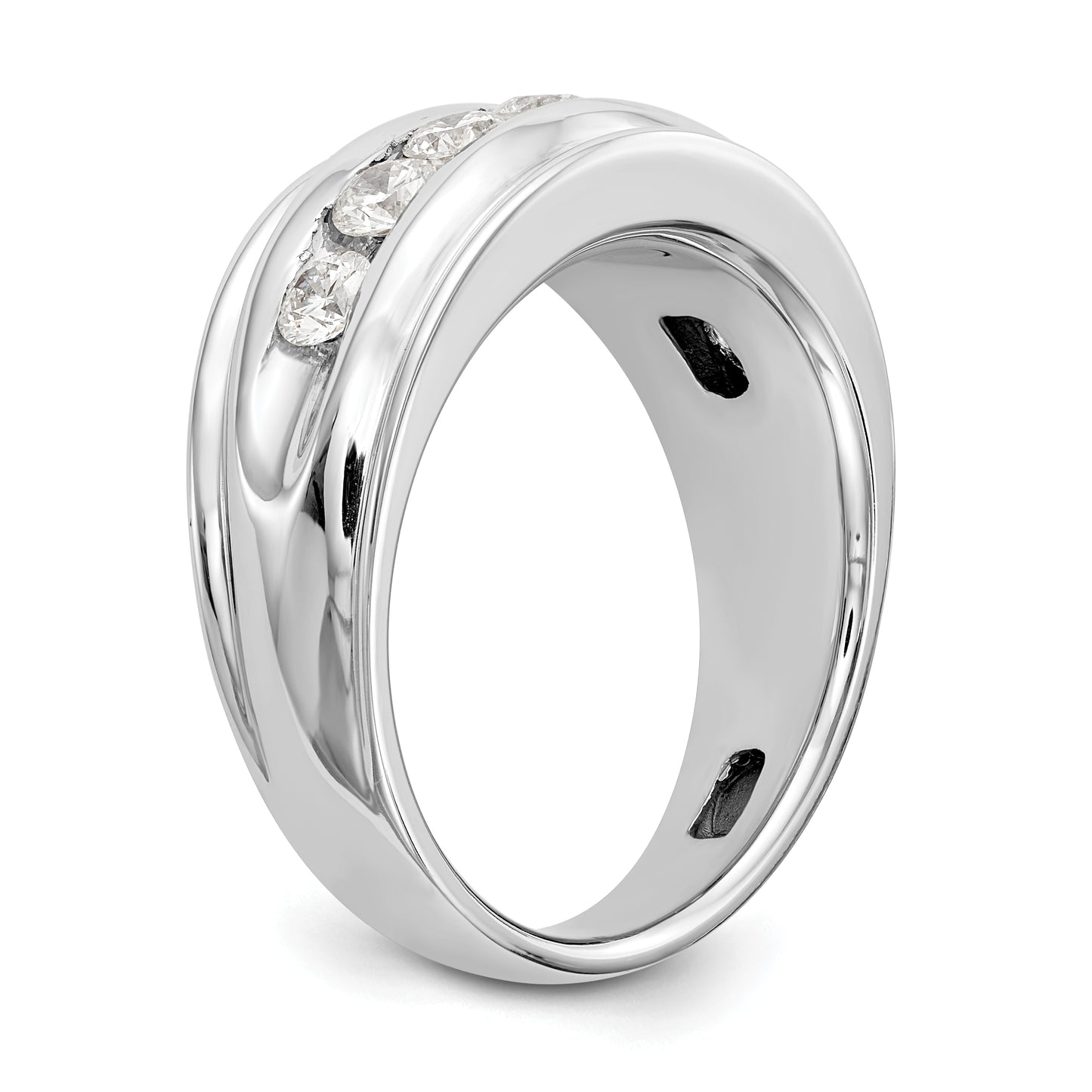 0.98ct. CZ Solid Real 14K White Gold Men's Wedding Band Ring