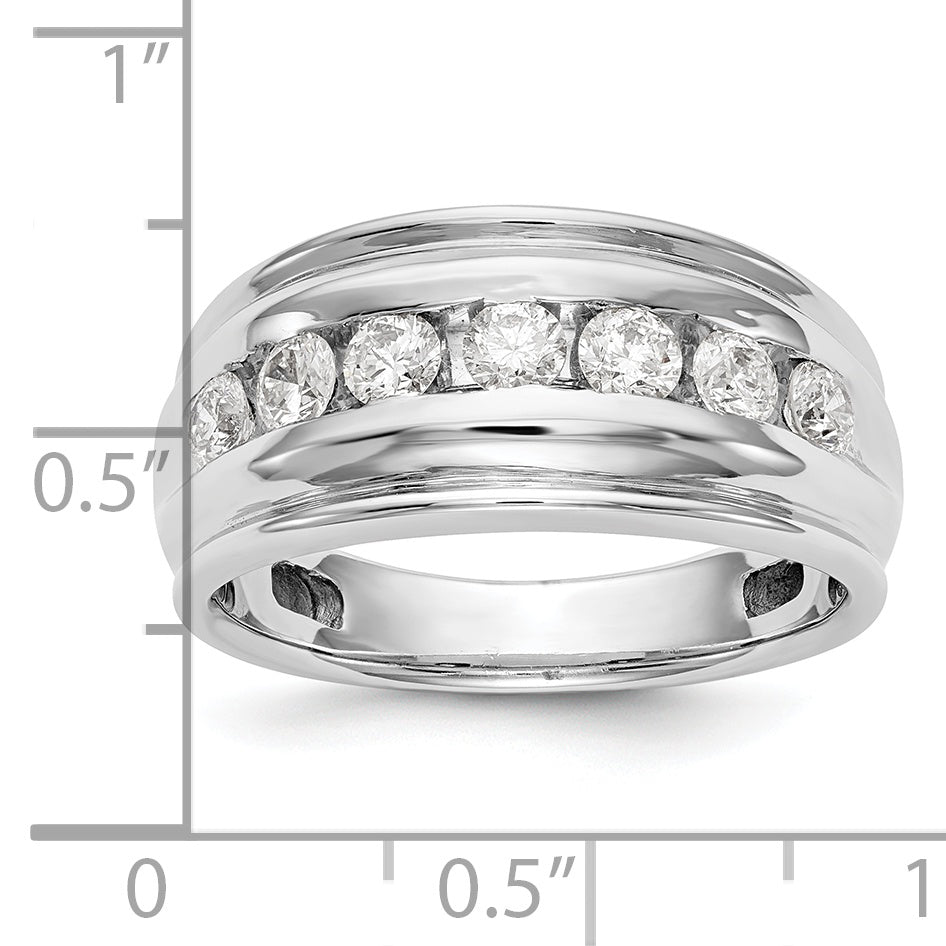 0.98ct. CZ Solid Real 14K White Gold Men's Wedding Band Ring